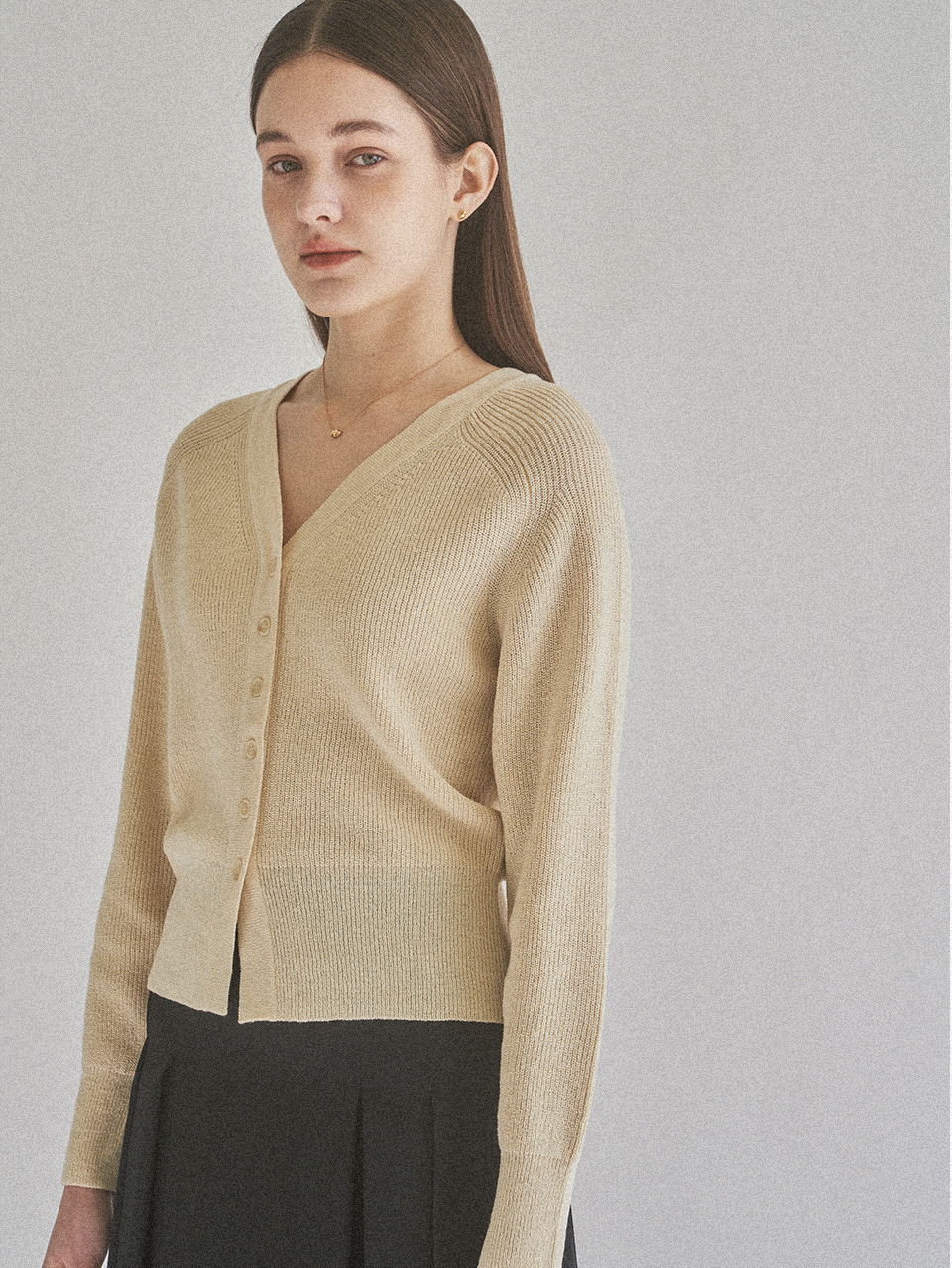 RENEE RIBBED CARDIGAN_BEIGE