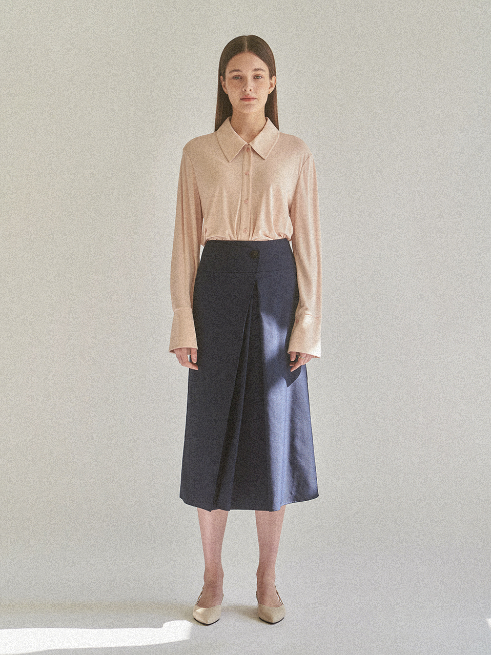 DRAPE JERSEY TOP_SALMON