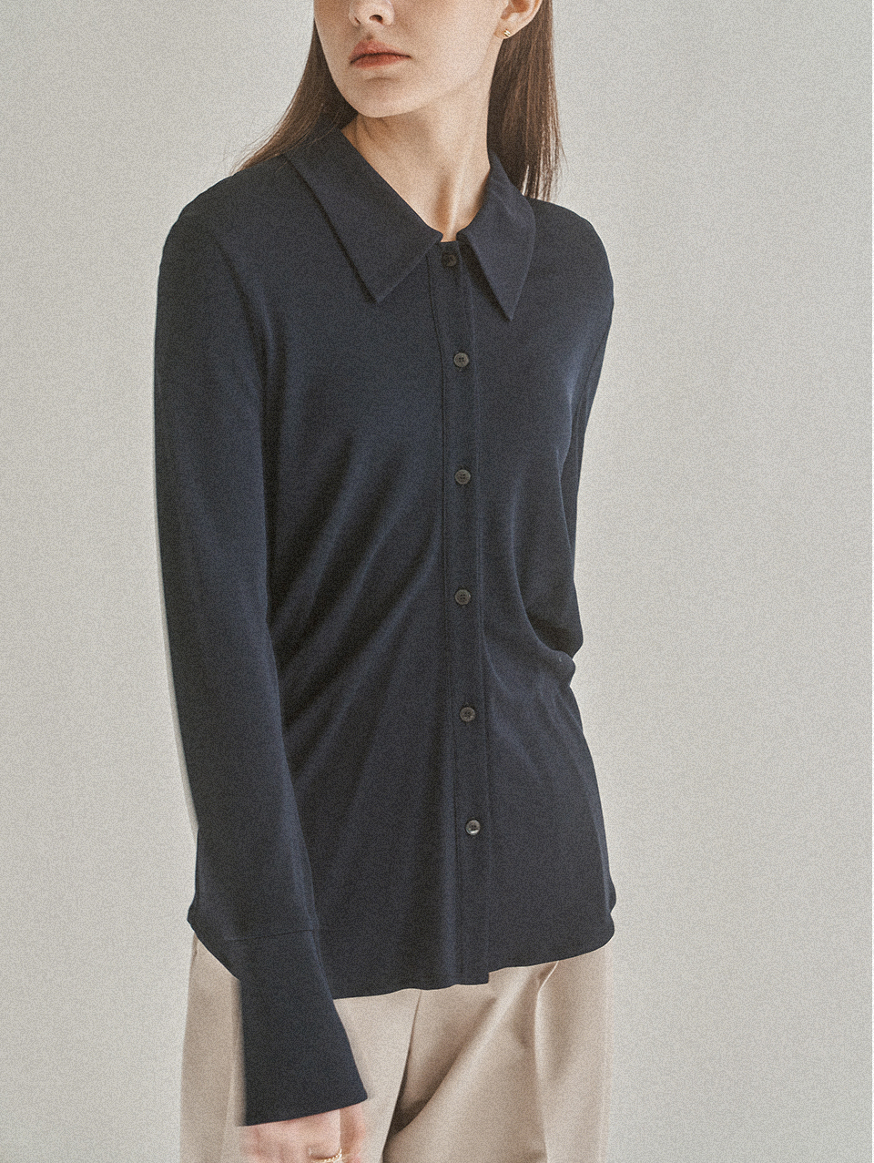 DRAPE JERSEY TOP_NAVY